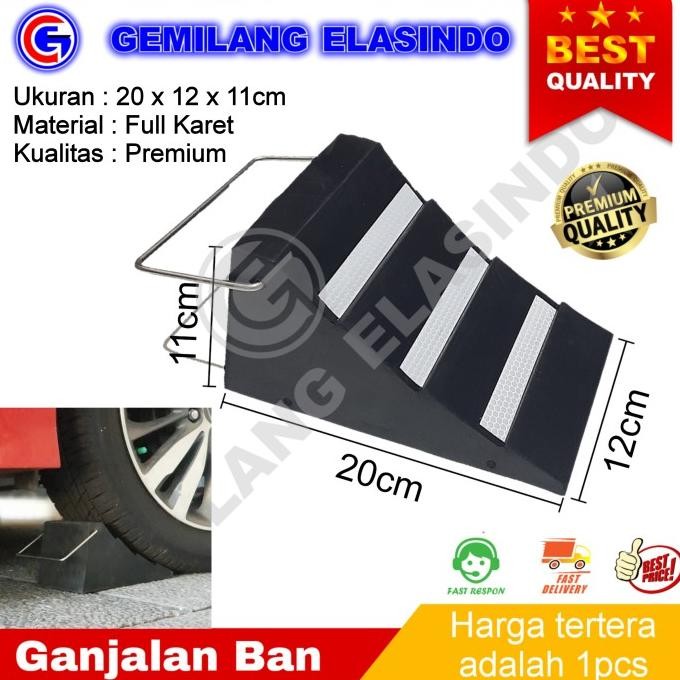 Karet Ganjalan Ban Mobil / Rubber Parking Chock / Rubber Wheel Chock