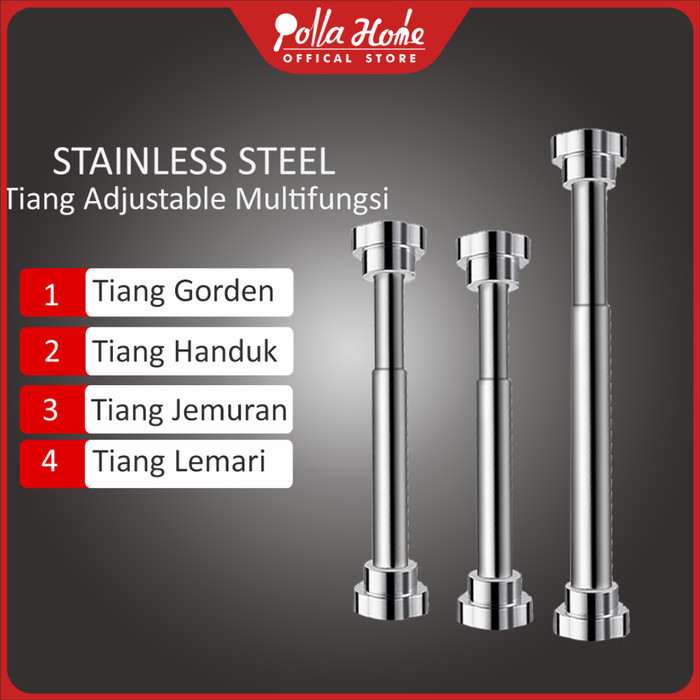 Ollahom Tiang Gantungan Serbaguna Teleskopik Tiang Gantungan Baju Hang