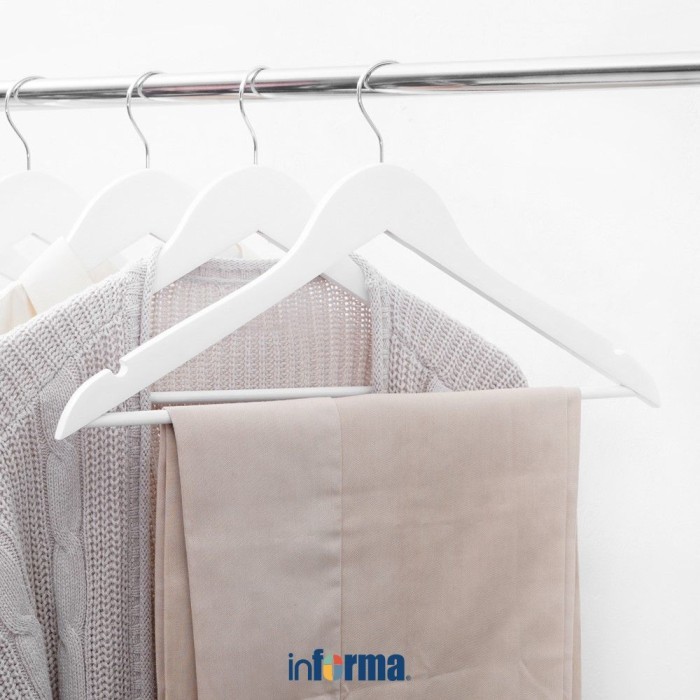 Informa - Set Hanger Kayu 8 Pcs - Putih