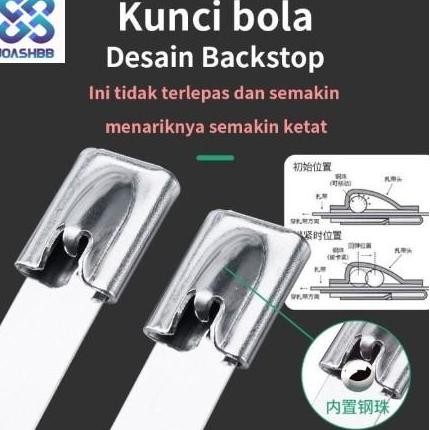 

Kabel Ties Stainless 4.6x200 isi 100bh #304 / Cable Tie Stainless Steel 304