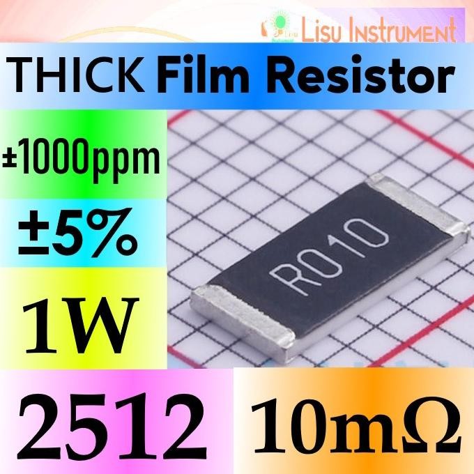 Baru (10) 10m 2512 5% Thick Film Resistor SMD Chip Resistor 0.01R R010 lisu992 Diminati Banget
