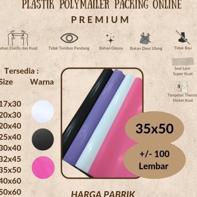

Polymailer Putih 35x50 100 lbr Amplop Plastik Online Putih