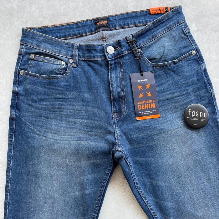 [[ LIGHT Blue Wash ]] ORIGINAL & NEW . Tirajeans SLIM Tapered "4-Way STRETCH"