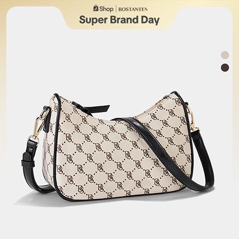 Hobo Bag BOSTANTEN Monogram Slingbag Tas Selempang Wanita Tas Rantai Wanita Kulit Sintetis