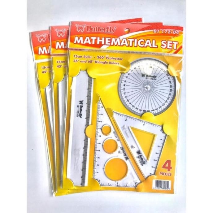 

Butterfly Math Set 4PCS / Paket Penggaris Busur Siku Butterfly Matematika BT-172-04