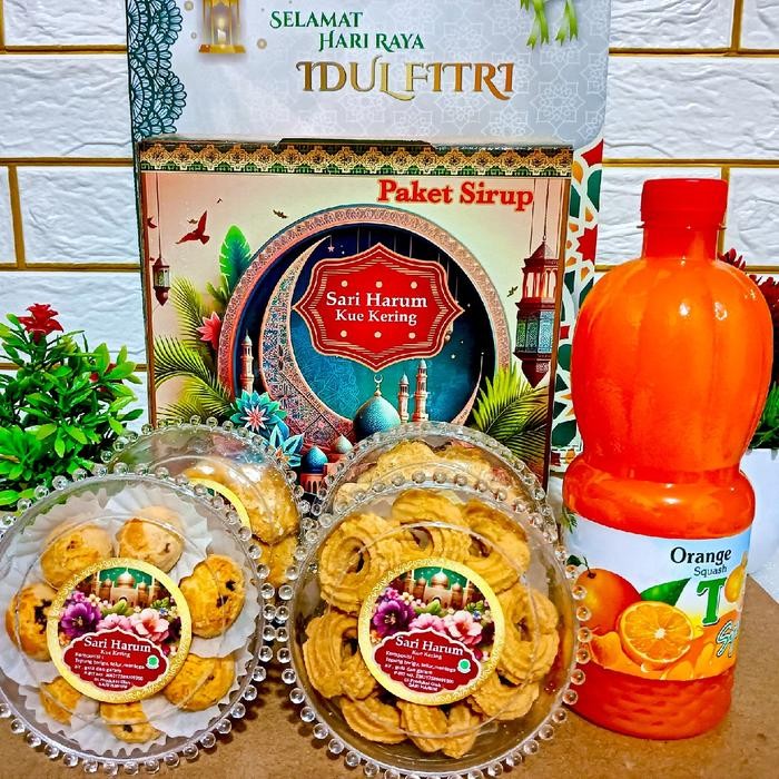 

Paket Kue Kering Dan Sirup Orange Isi 5 Pcs Hampers Kue Lebaran Parcel sirup Dan Kue Kering lebaran