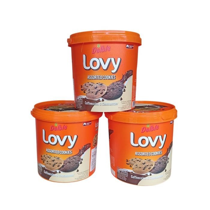 

1 Dus Delbi's Lovy Assorted Cookies 280gr isi 6 Jar / Ember - Snack Kering Cemilan Cokelat Toples