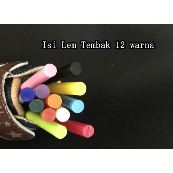 isi lem tembak kecil warna warni 10cm isi 12pcs / glue stick color