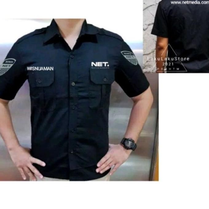 KEMEJA NET TV SERAGAM NET TV FULL BORDIR