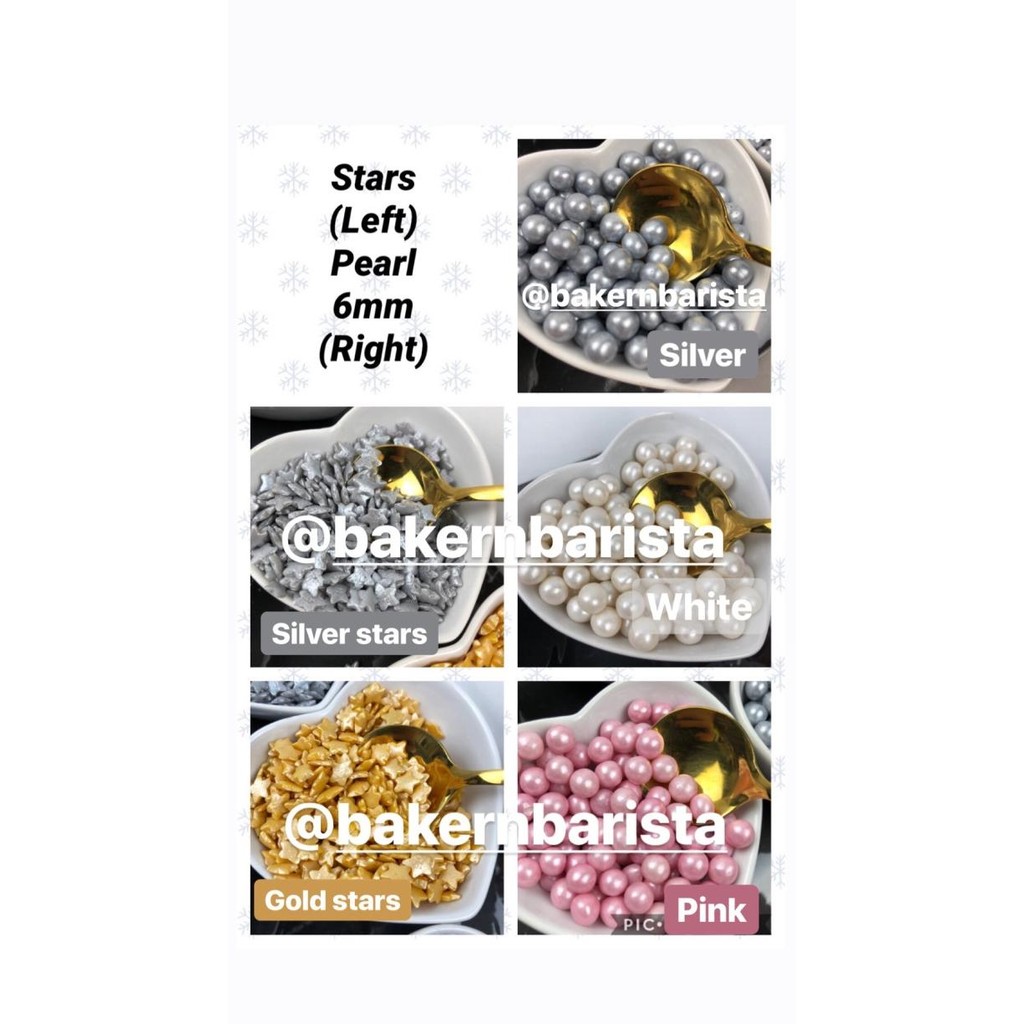 

#####] Sprinkles mutiara / pearl 6mm / hiasan kue mutiara manik manik
