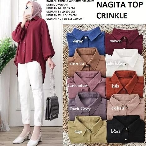 Baju Atasan Nagita Top Wanita Crinkle Airflow Dewasa Remaja Kekinian Terbaru 2023 / Atasan Blus Kame