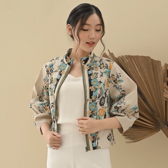 Bomber Jaket / Outer Batik Wanita / Baju Couple Keluarga - 135 AZ