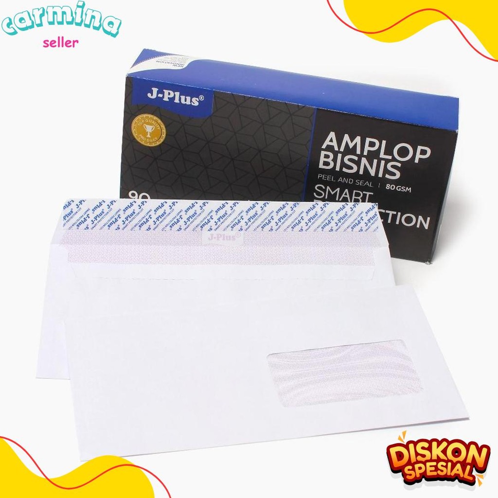 

J-Plus - Amplop Putih Jendela Kanan / Amplop Window No.90 Biru - Pack Flash Sale! Diskon Hingga 70%