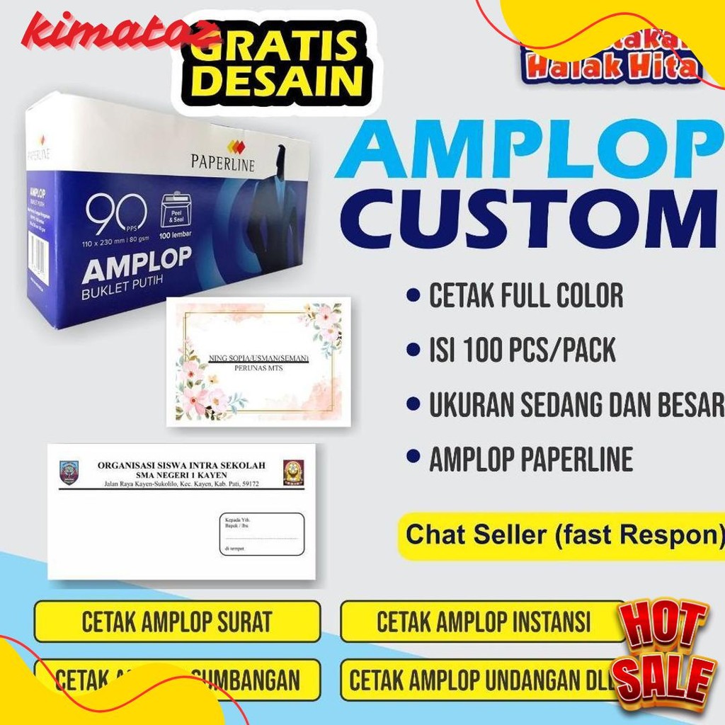 

Cetak Amplop / Cetak Amplop Custom / Amplop Instansi / Amplop Kondangan / Amplop Desain Custom Terlaris! Produk Ini Banyak Dicari