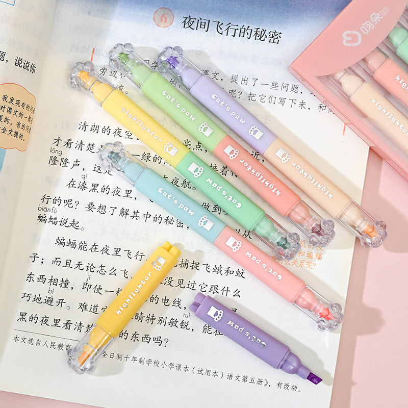 

Cute Cat Paw Highlighter Pen for Students Colorful Marker Pen Journal Pen