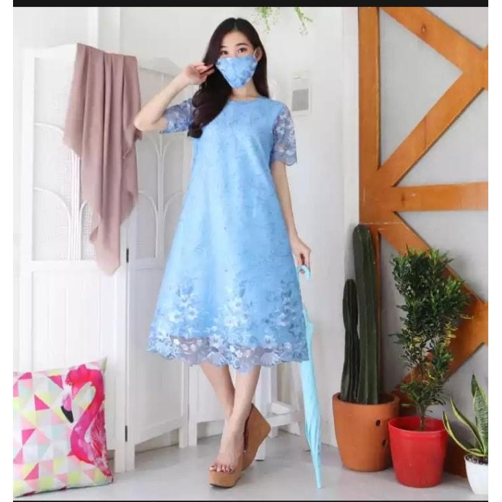 Dress pendek cantik tile mutiara terbaru/ dress mewah/ Dress natalan/ dress kondangan