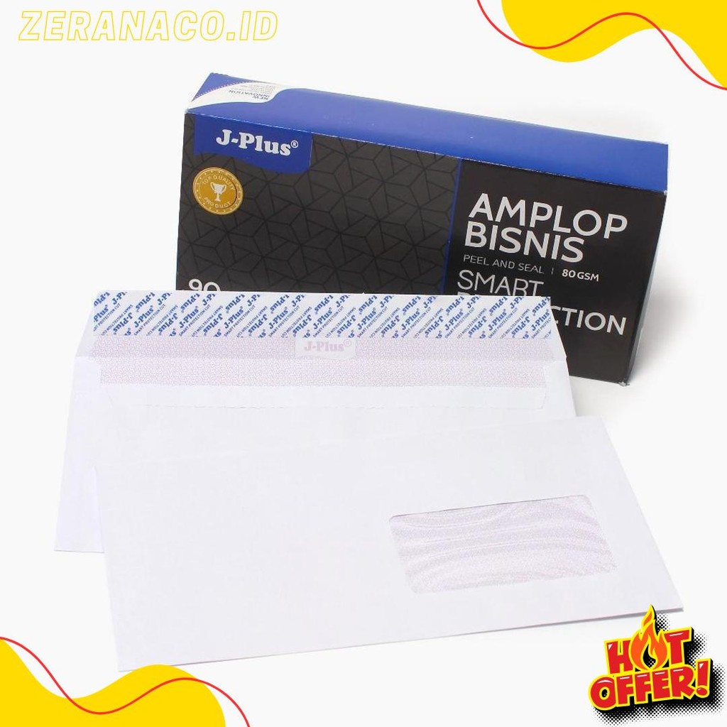

J-Plus - Amplop Putih Jendela Kanan / Amplop Window No.90 Biru - Pack Diskon