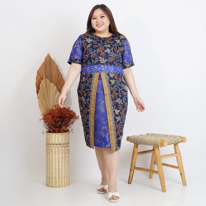 Dress batik wanita super jumbo imlek/natal/sincia/CNY