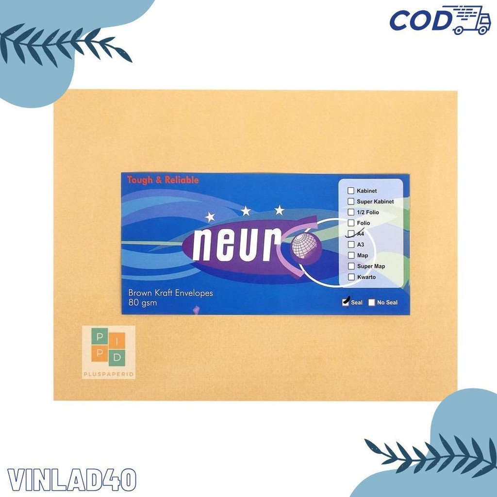 

Neuro - Amplop Coklat Ukuran A4 ( 30 X 22 Cm ) No Seal - 1 Pack Flash Sale! Diskon Hingga 70%