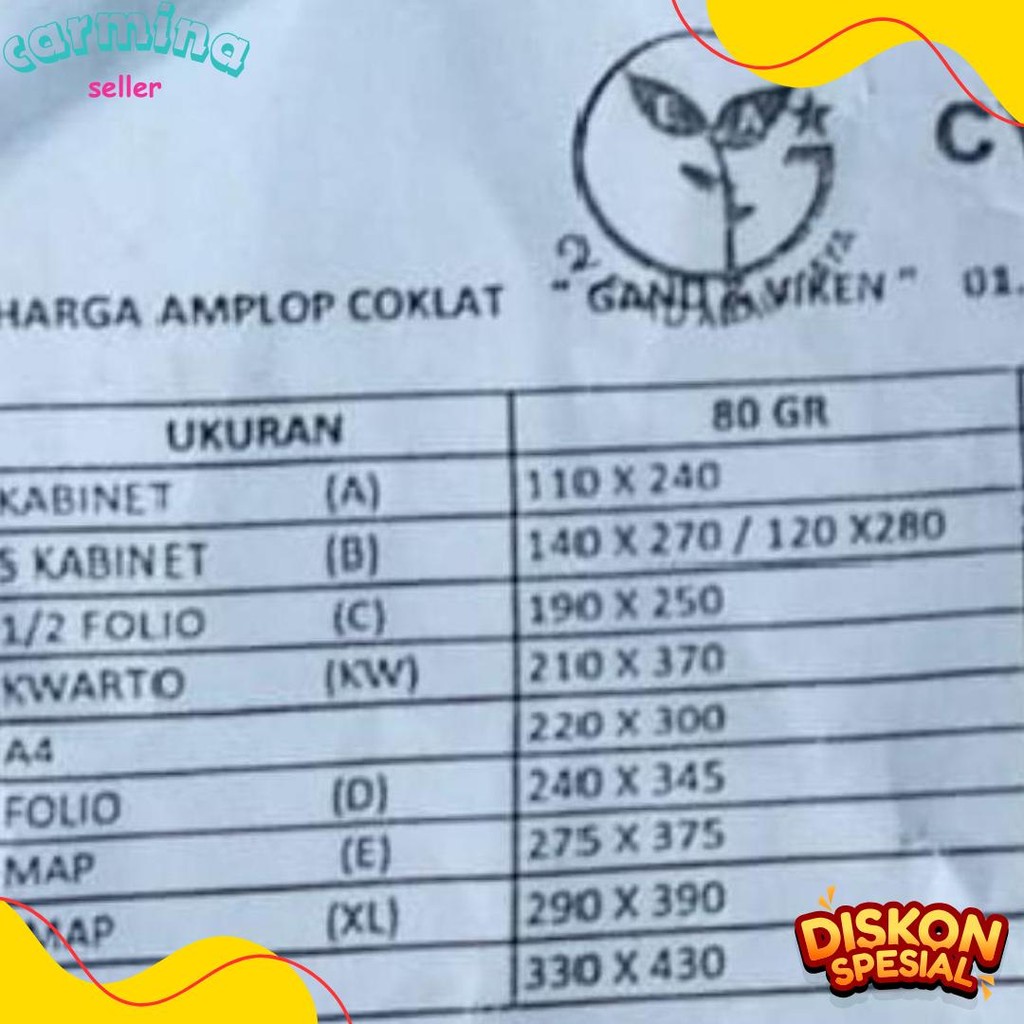 

Amplop Coklat Polos Folio Seal/Lem Gand ( 1Pak/100Pcs ) Flash Sale! Diskon Hingga 70%