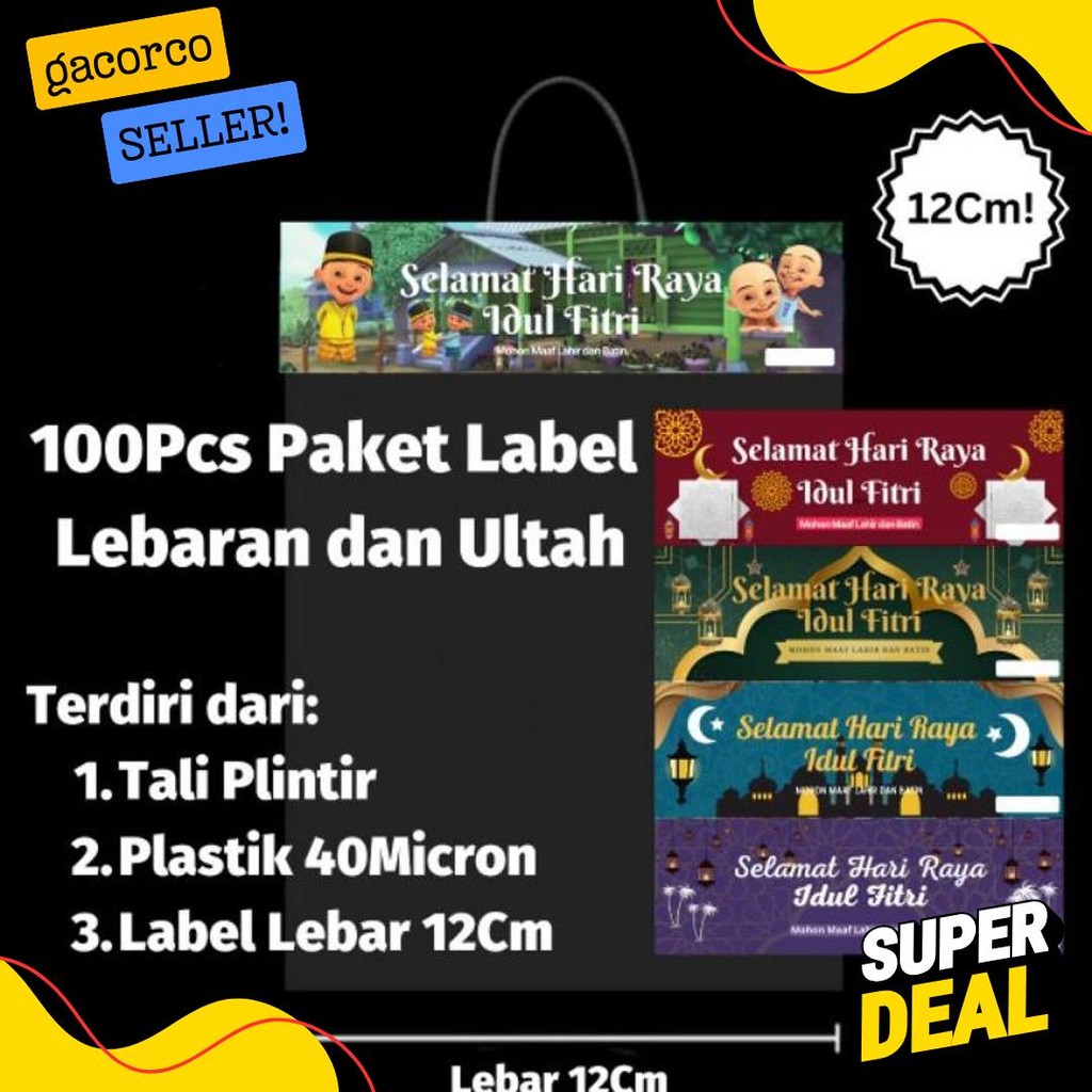 

[100Pasang] Plastik Label Ukuran 12Cm Ulang Tahun Dan Label Lebaran Plastik Idul Fitri Murah Peluang Bisnis Amplop Lebaran Diskon Setengah Harga