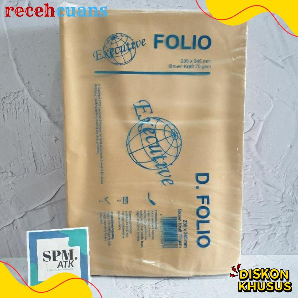 

( 100 Pcs ) Amplop Coklat Folio Executive Khusus Instant/Sameday Diskon Setengah Harga