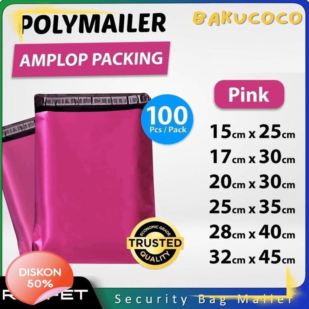 

Amplop Plastik Polymailer Pink 28Cm X 40Cm Low Cost Plastic Packing Polos Online Shop Rusfet Murah Terlaris! Produk Ini Banyak Dicari