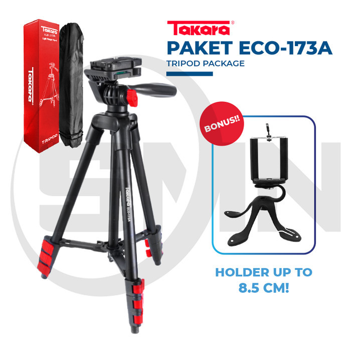 Paket Tripod Takara 173A Bonus Gekko Pod Dan Holder Hp