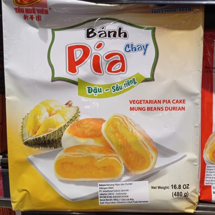 

Tan Hue Vien Vegetarian Pia Cake 480gr Kue Pia Durian