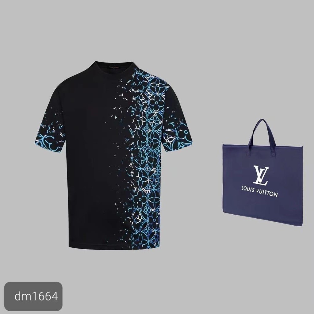 LV KAOS HITAM PUTIH T-SHIRT LV UNISEX SLIM FIT REGULER SIZE LENGAN PENDEK ATASAN PRIA CASUAL TERBARU
