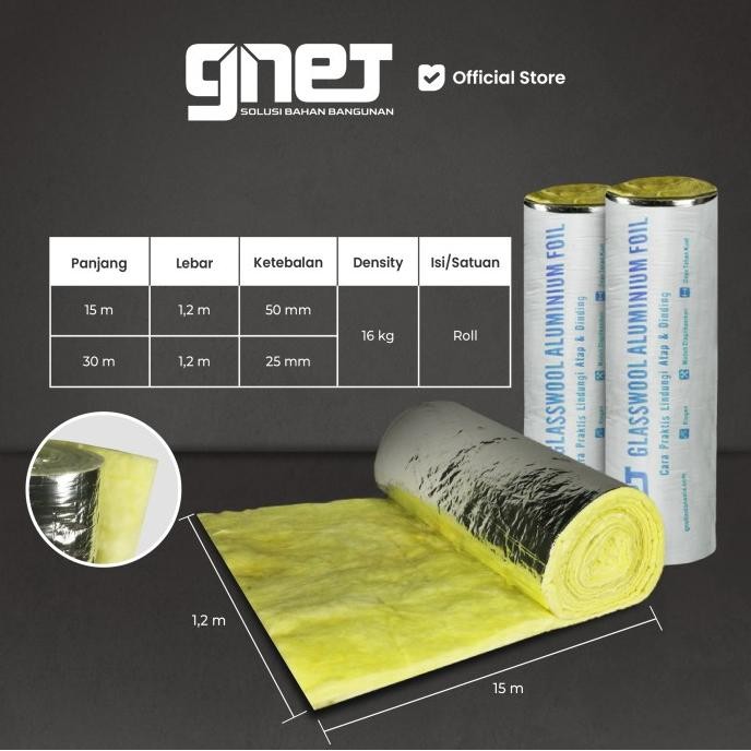 GNET Glasswool - Aluminium Foil | Insulasi Dinding Peredam Suara & Panas