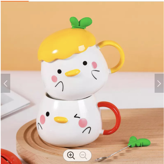 Mug Gelas Keramik Super Cute Duck Mug Bebek Tutup Lucu