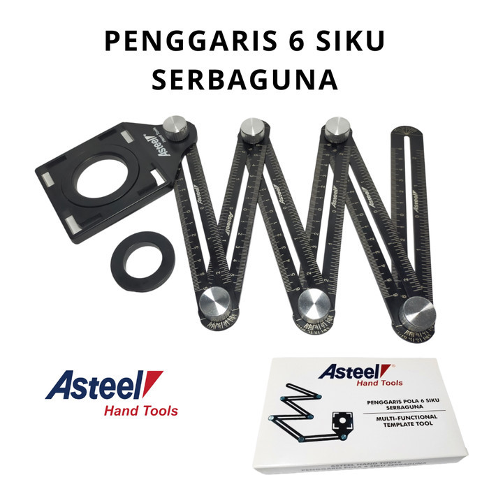 

ASTEEL penggaris keramik granit 6 siku sudut lipat mutifungsi template