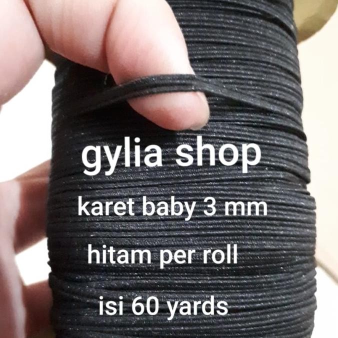 

FORSALE! KARET 3 MM HITAM ROLL AN KECIL / KARET 3 MM HITAM ISI 60 YARDS
