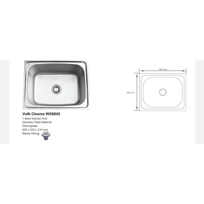 Bak Cuci Piring Volk ws6045