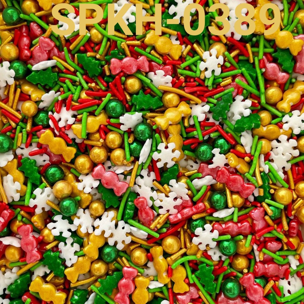 

SPKH-0389 Sprinkle sprinkel 500gr permen snowflake pohon natal (sprinkles)