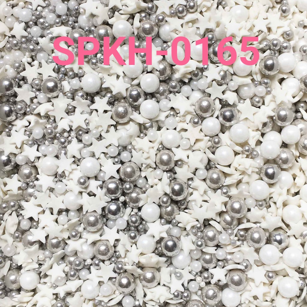 

SPKH-0165 Sprinkles sprinkle sprinkel 500gr bintang mutiara perak (SPRINKLES)