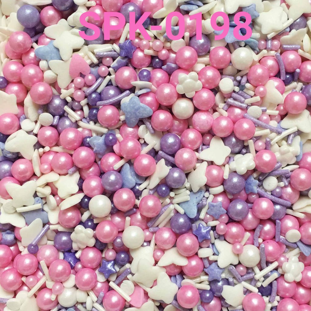 

SPK-0198 Sprinkles sprinkle sprinkel 1kg 1 kg mutiara kupu pink ungu (SPRINKLES)