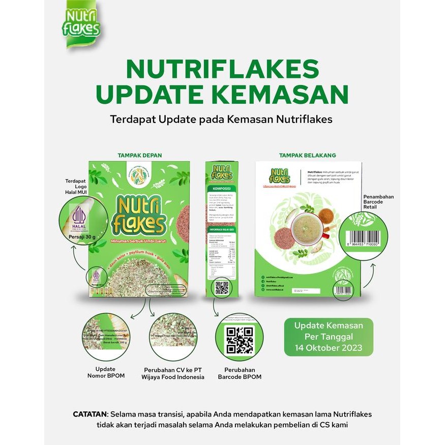

NUTRIFLAKES PAKET 5 BOX SEREAL UMBI GARUT CEREAL SUSU DAN GRANOLA