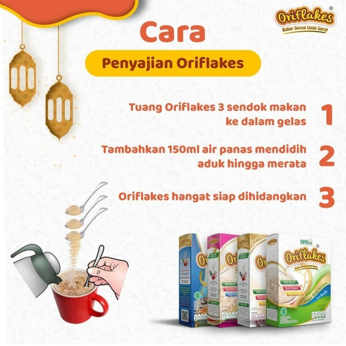

ORIFLAKES ORIGINAL GASTRO 900 GR SEREAL UMBI SOLUSI GERD MAAG LAMBUNG