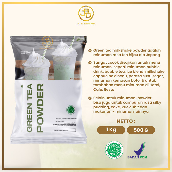 

BUBUK MINUMAN PREMIUM GREEN TEA 1KG JAKARTA BUBBLE DRINK