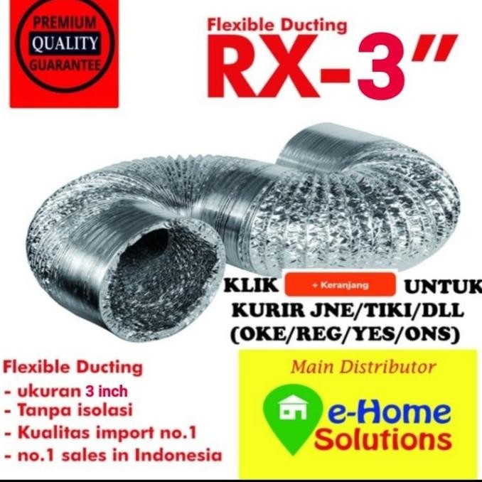 Terlaris Flexible ducting 3 inch panjang 10 meter SALE