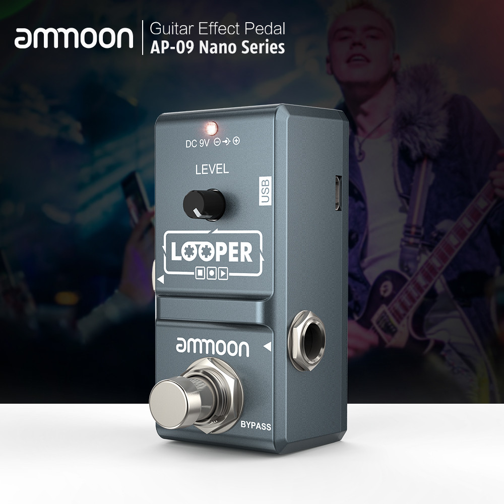 NEW ammoon AP-09 Nano Loop Electric Guitar Effect Pedal Looper True Bypass Unlimited Overdubs 10 Min
