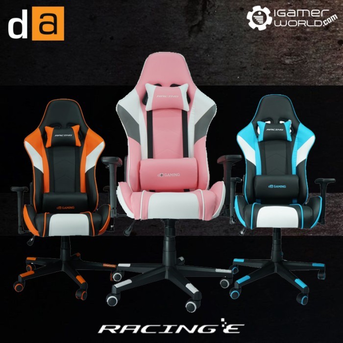Digital Alliance Racing E - Kursi Gaming dengan 3D Armrests dan PU + PVC Upholstery