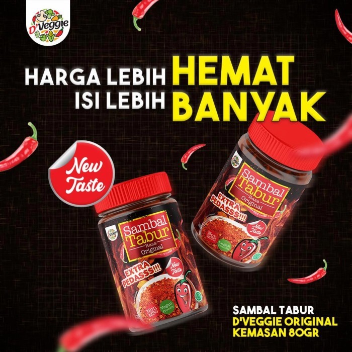 

Ina - Sambal Tabur D'Veggie Dveggie Extra Pedas 80 Gr Vegan & Vegetarian