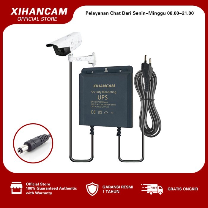 XIHANCAM UPS MINI TRAVEL ADAPTOR CCTV BATERAI INTERNAL DC 12V 2A ORIGINAL QUALITY