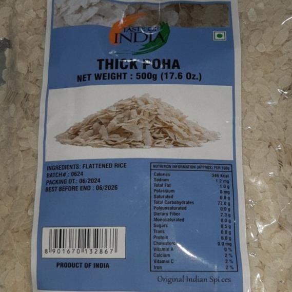 

/////] THICK POHA TASTE OF INDIA 500G / Rice Flakes / Serpihan Nasi Kental