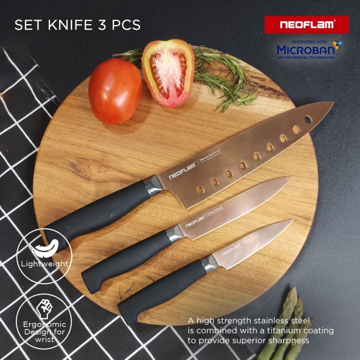 Neoflam Titanium Set / Pisau Dapur