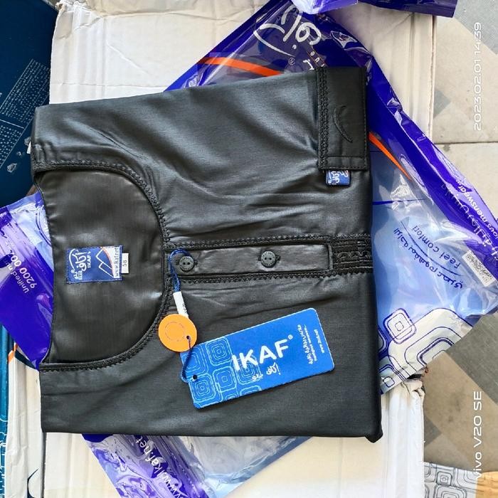 Promo Jubah Ikaf Hitam Polyester Lengan Pendek Remaja-Dewasa Muslim Panjang Gamis Pria