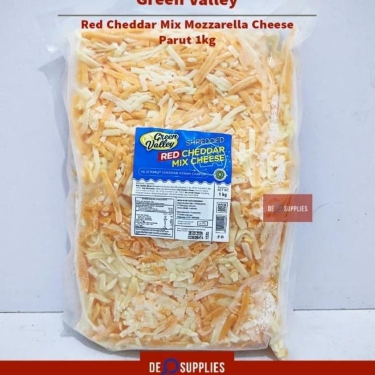 

Green Valley Red Cheddar Mozzarella Cheee Eju Parut 1G Halal